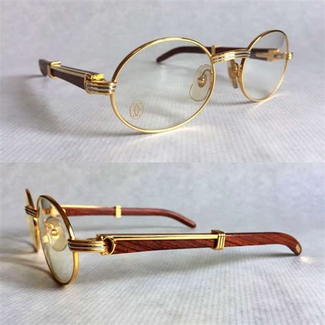 vintage cartier glasses wood.